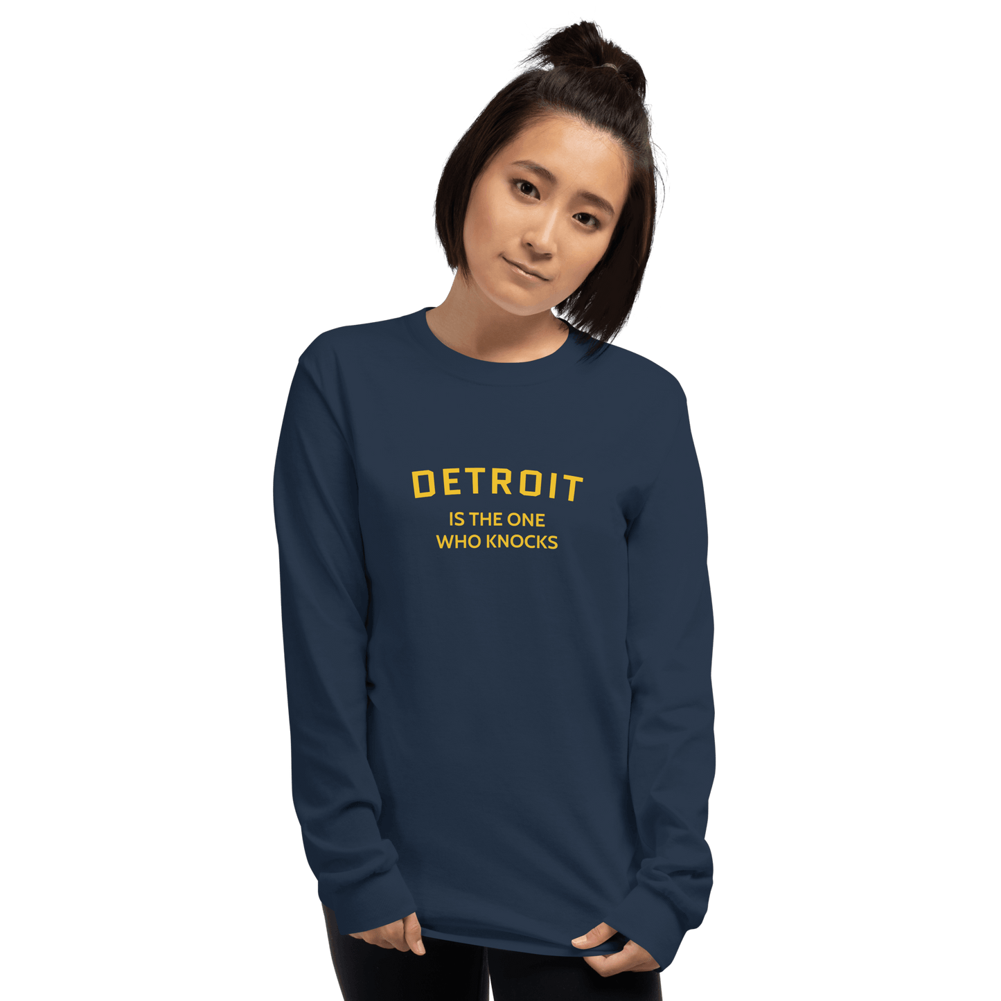 'Detroit is the One Who Knocks' T-Shirt | Unisex Long Sleeve - Circumspice Michigan