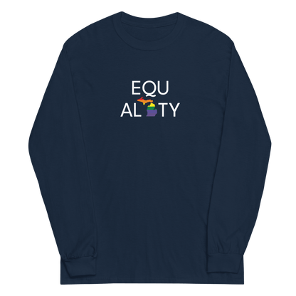 Michigan 'Equality' T-Shirt (LGBTQ Pride Colors) | Unisex Long Sleeve - Circumspice Michigan