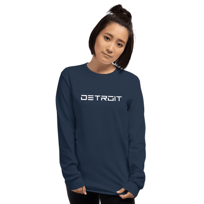 'Detroit' T-Shirt (Electric Font) | Unisex Long Sleeve - Circumspice Michigan