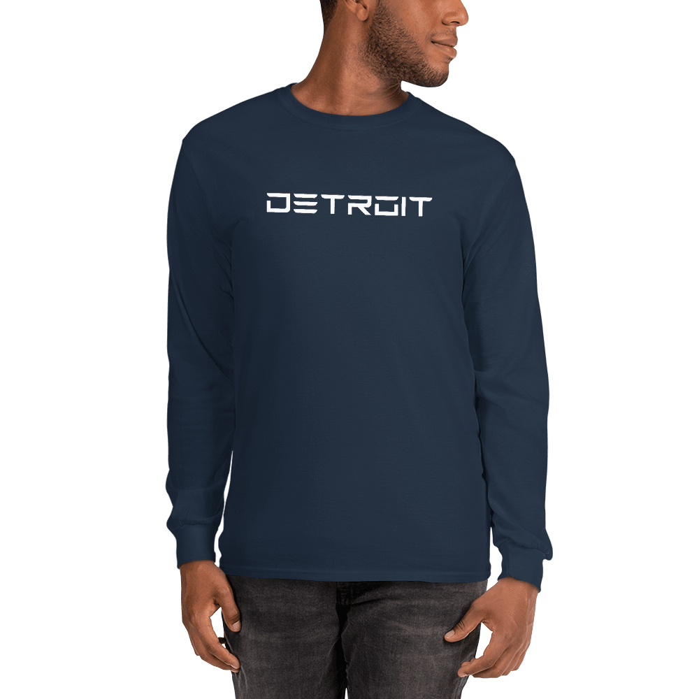 'Detroit' T-Shirt (Electric Font) | Unisex Long Sleeve - Circumspice Michigan