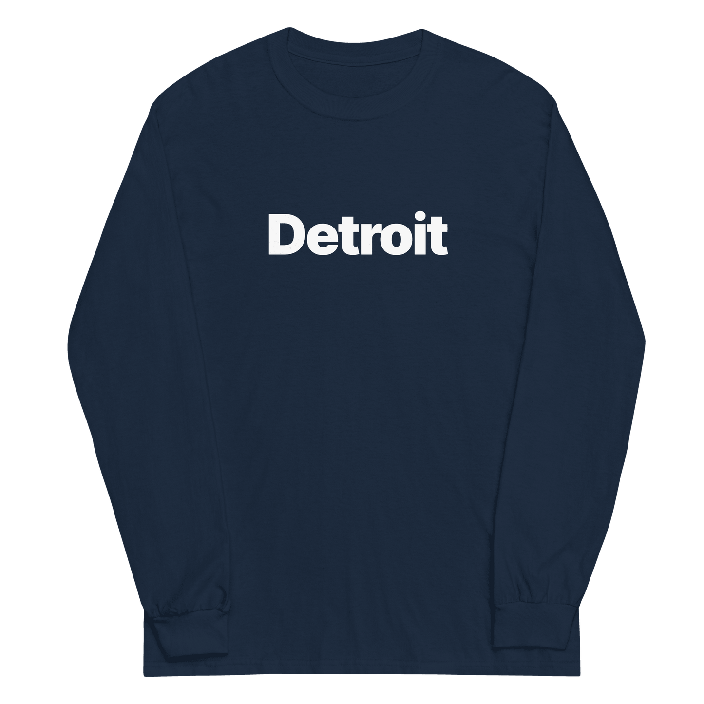 'Detroit' T-Shirt (Swiss Sans Font) | Unisex Long Sleeve - Circumspice Michigan