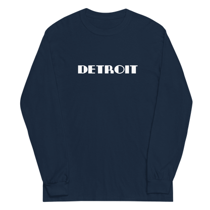 'Detroit' T-Shirt (Art Deco Font) | Unisex Long Sleeve - Circumspice Michigan