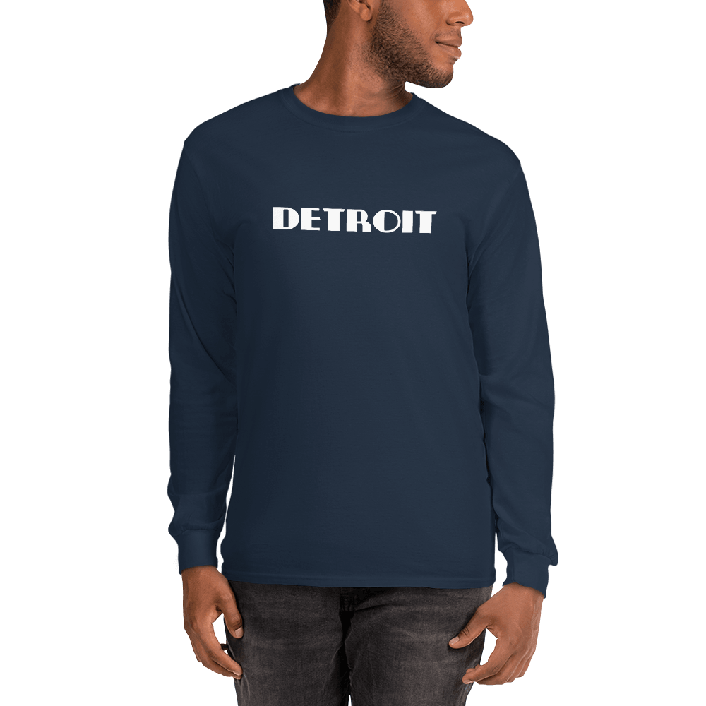 'Detroit' T-Shirt (Art Deco Font) | Unisex Long Sleeve - Circumspice Michigan