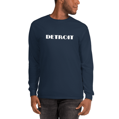 'Detroit' T-Shirt (Art Deco Font) | Unisex Long Sleeve - Circumspice Michigan