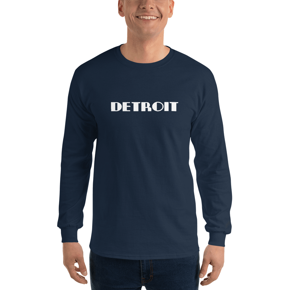 'Detroit' T-Shirt (Art Deco Font) | Unisex Long Sleeve - Circumspice Michigan