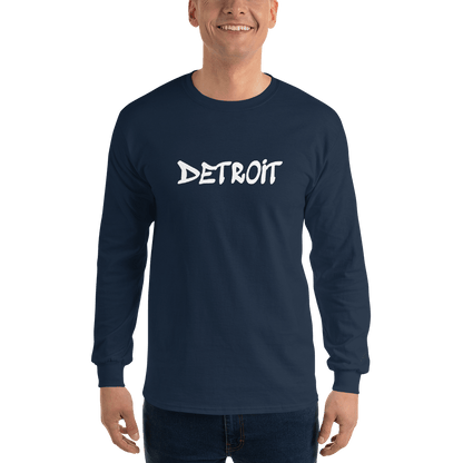 'Detroit' T-Shirt (1980s Hip Hop Font) | Unisex Long Sleeve - Circumspice Michigan