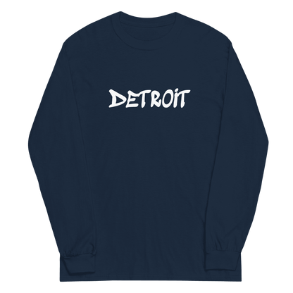 'Detroit' T-Shirt (1980s Hip Hop Font) | Unisex Long Sleeve - Circumspice Michigan