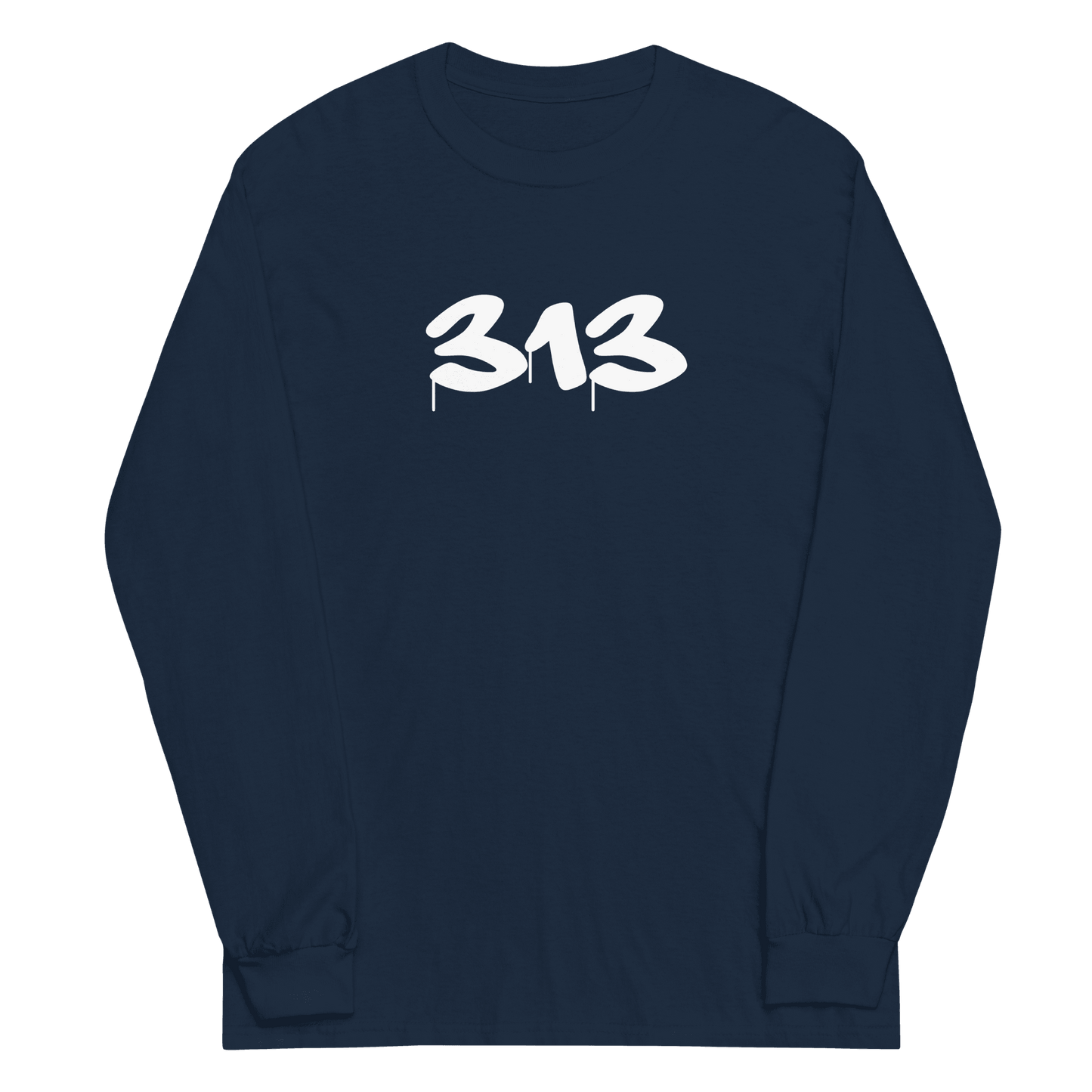 Detroit '313' T-Shirt (Tag Font) | Unisex Long Sleeve - Circumspice Michigan