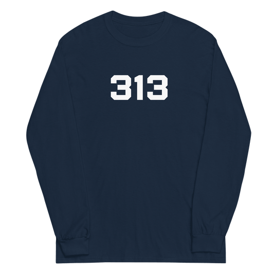 Detroit '313' T-Shirt (Athletic Font) | Unisex Long Sleeve - Circumspice Michigan