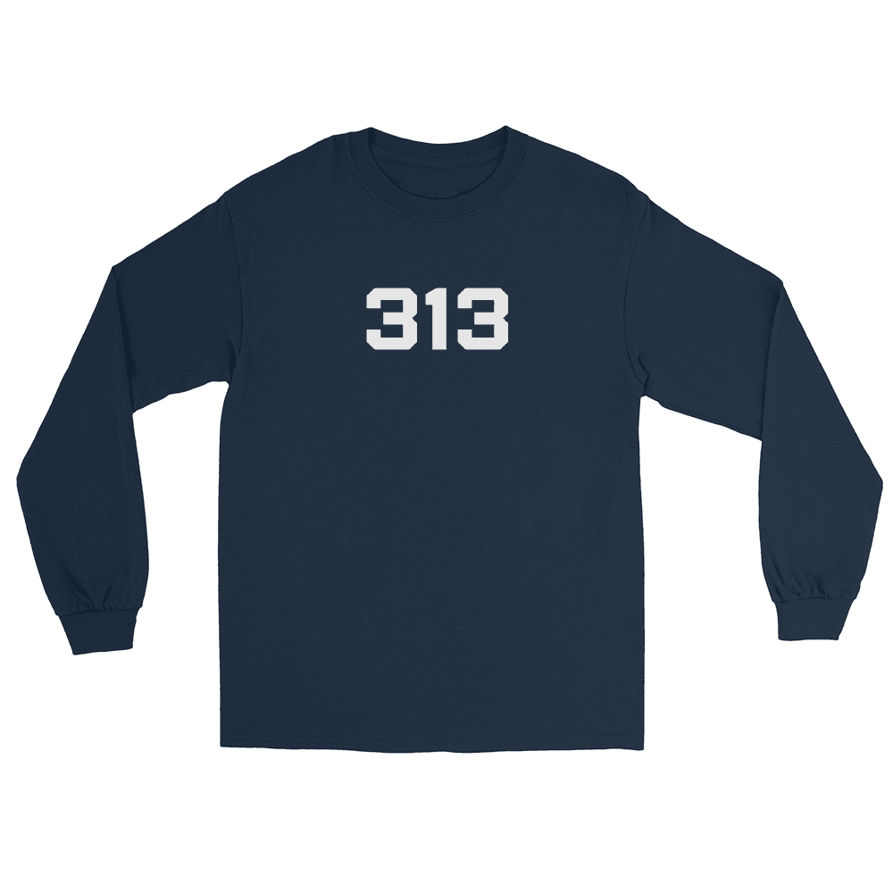 Detroit '313' T-Shirt (Athletic Font) | Unisex Long Sleeve - Circumspice Michigan