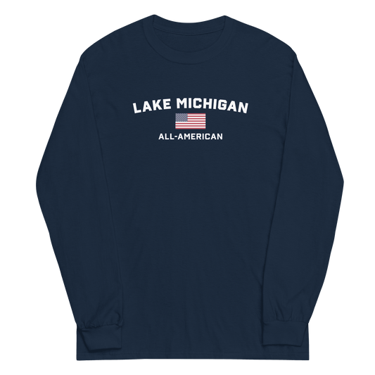 'Lake Michigan All American' T-Shirt | Unisex Long Sleeve - Circumspice Michigan