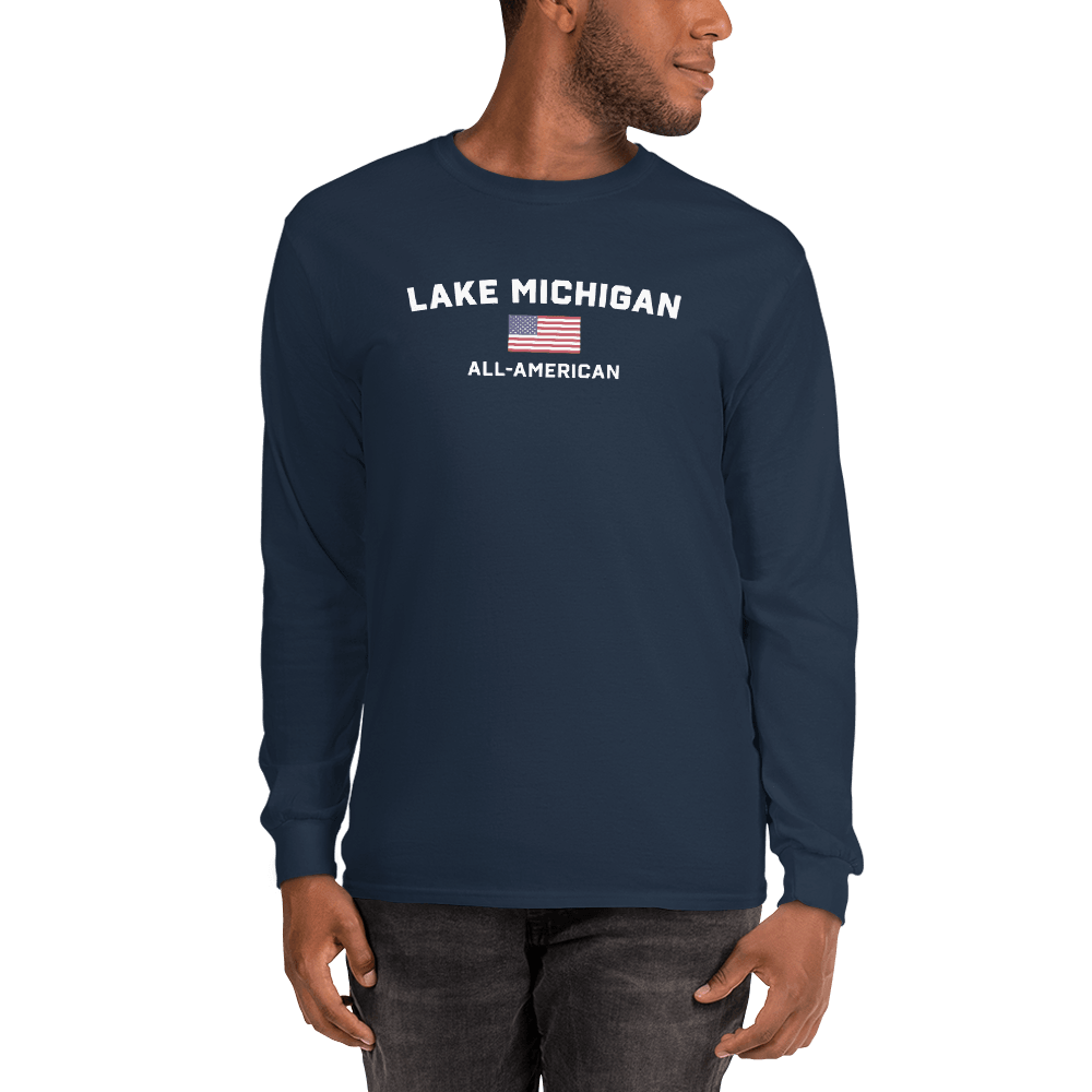 'Lake Michigan All American' T-Shirt | Unisex Long Sleeve - Circumspice Michigan