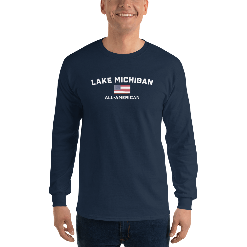 'Lake Michigan All American' T-Shirt | Unisex Long Sleeve - Circumspice Michigan