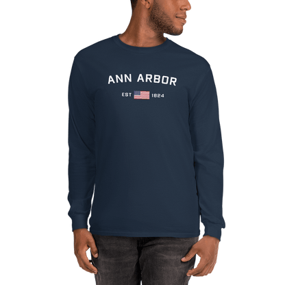 'Ann Arbor EST 1824' T-Shirt | Unisex Long Sleeve - Circumspice Michigan