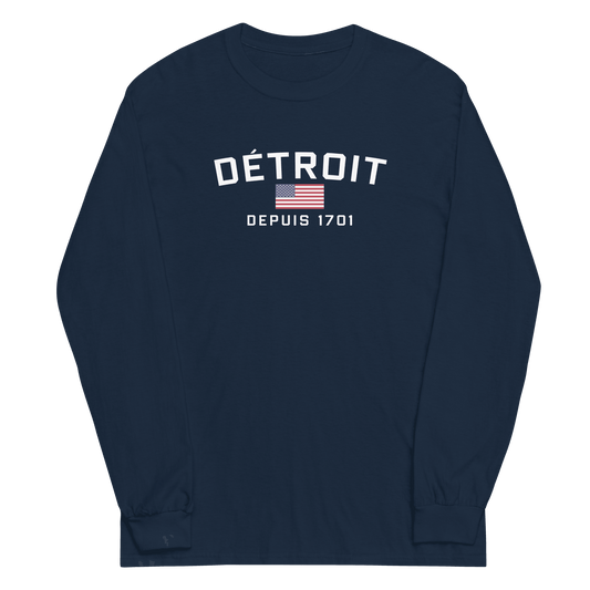 'Détroit Depuis 1701' T-Shirt | Unisex Long Sleeve - Circumspice Michigan