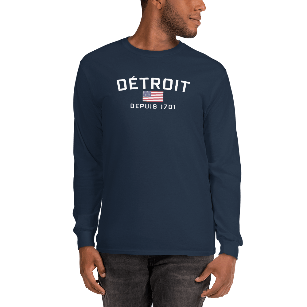 'Détroit Depuis 1701' T-Shirt | Unisex Long Sleeve - Circumspice Michigan