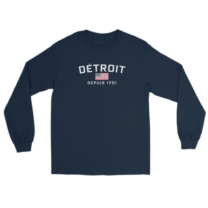 'Détroit Depuis 1701' T-Shirt | Unisex Long Sleeve - Circumspice Michigan