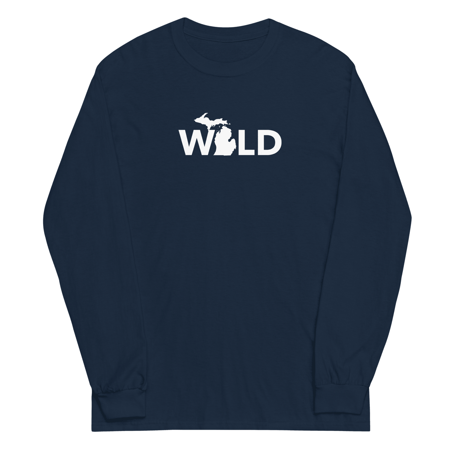 Michigan 'Wild' T-Shirt (Geometric Sans Font) | Unisex Long Sleeve - Circumspice Michigan