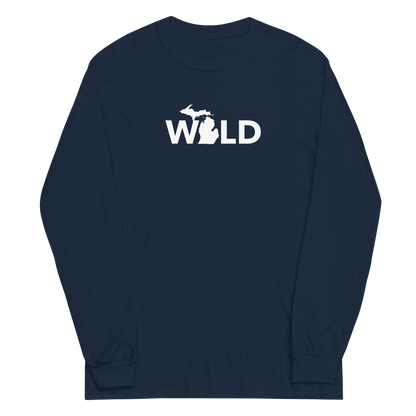 Michigan 'Wild' T-Shirt (Geometric Sans Font) | Unisex Long Sleeve - Circumspice Michigan