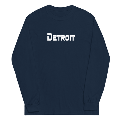 'Detroit' T-Shirt (1980s SciFi Font) | Unisex Long Sleeve - Circumspice Michigan