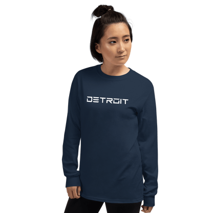 'Detroit' T-Shirt (Electric Font) | Unisex Long Sleeve - Circumspice Michigan