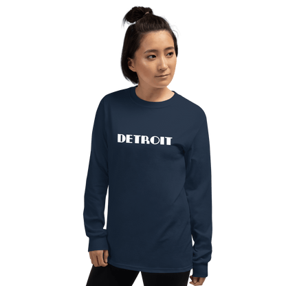 'Detroit' T-Shirt (Art Deco Font) | Unisex Long Sleeve - Circumspice Michigan