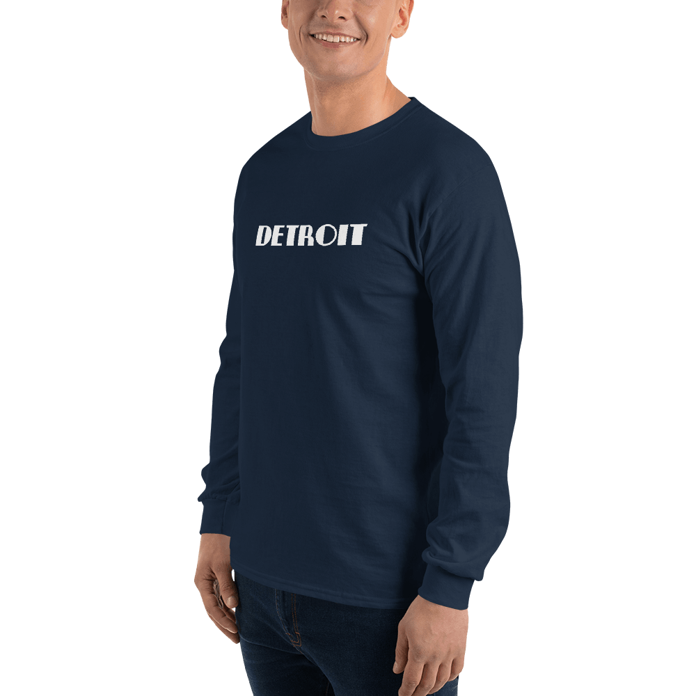 'Detroit' T-Shirt (Art Deco Font) | Unisex Long Sleeve - Circumspice Michigan