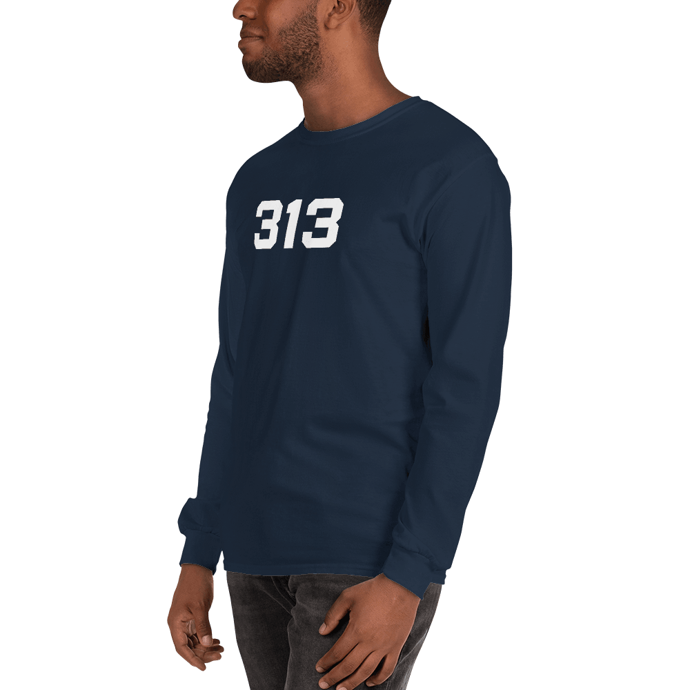 Detroit '313' T-Shirt (Athletic Font) | Unisex Long Sleeve - Circumspice Michigan