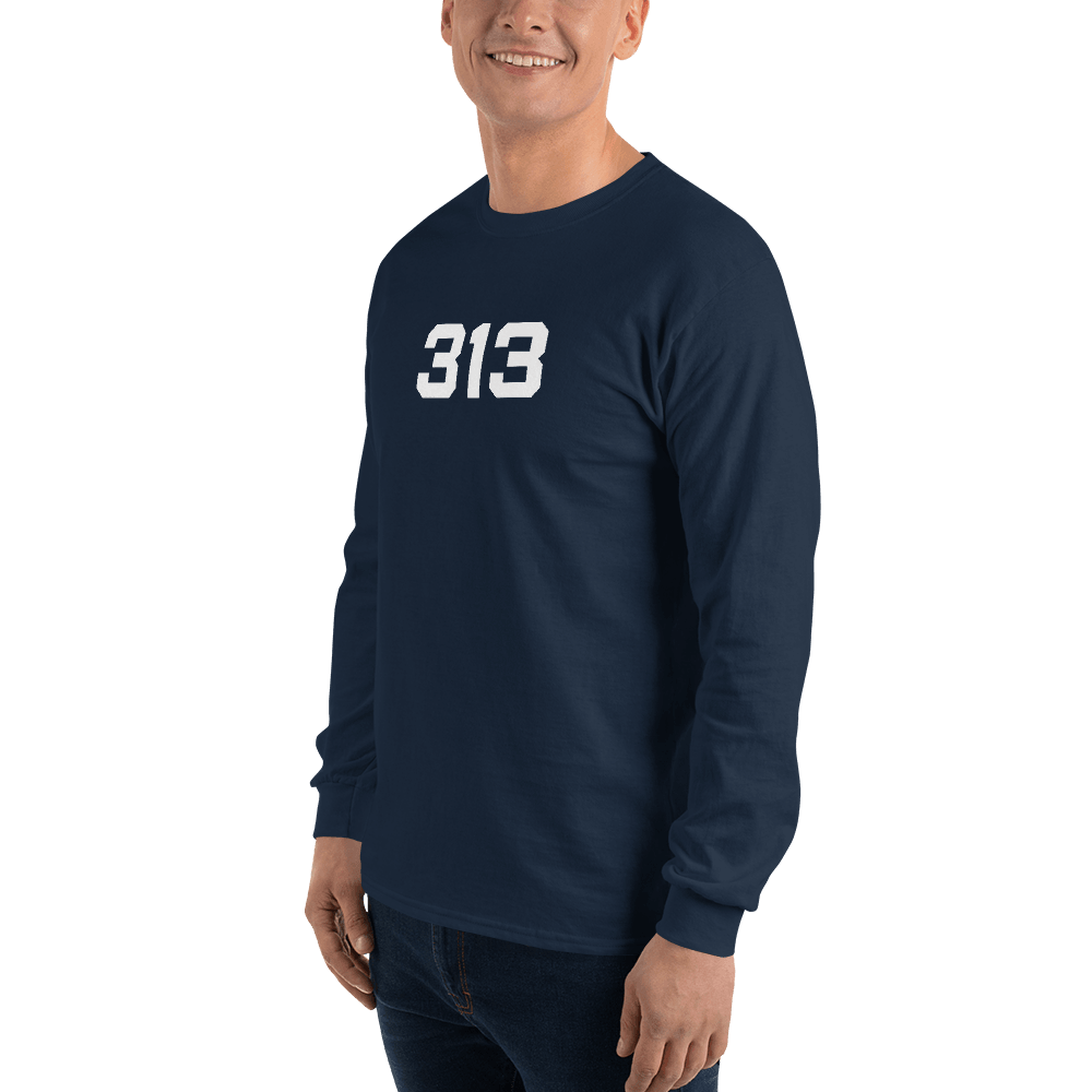 Detroit '313' T-Shirt (Athletic Font) | Unisex Long Sleeve - Circumspice Michigan