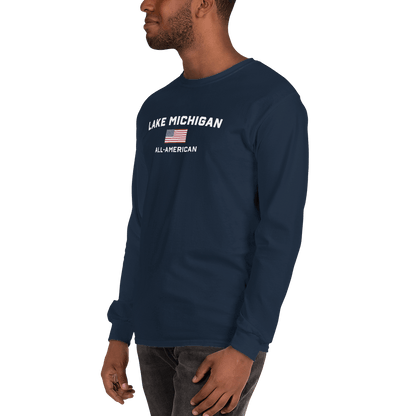 'Lake Michigan All American' T-Shirt | Unisex Long Sleeve - Circumspice Michigan