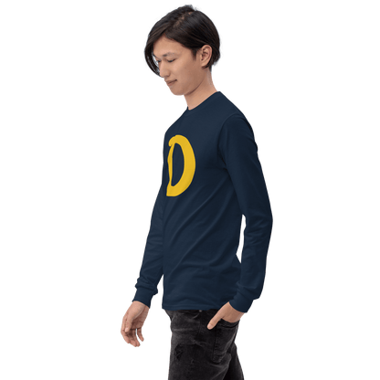 Detroit 'Old French D' T-Shirt (Gold Full Body Outline) | Unisex Long Sleeve - Circumspice Michigan