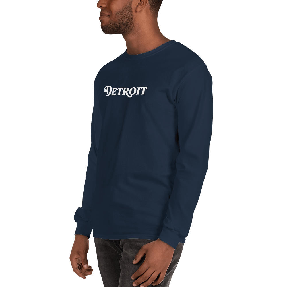 'Detroit' T-Shirt (Sloped Roman Font) | Unisex Long Sleeve - Circumspice Michigan