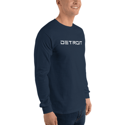 'Detroit' T-Shirt (Electric Font) | Unisex Long Sleeve - Circumspice Michigan