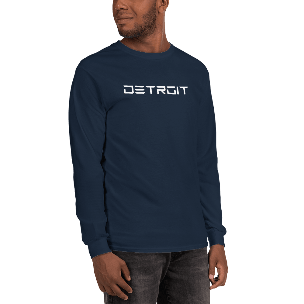 'Detroit' T-Shirt (Electric Font) | Unisex Long Sleeve - Circumspice Michigan