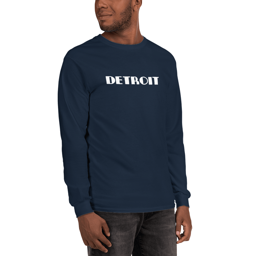 'Detroit' T-Shirt (Art Deco Font) | Unisex Long Sleeve - Circumspice Michigan