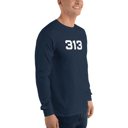 Detroit '313' T-Shirt (Athletic Font) | Unisex Long Sleeve - Circumspice Michigan