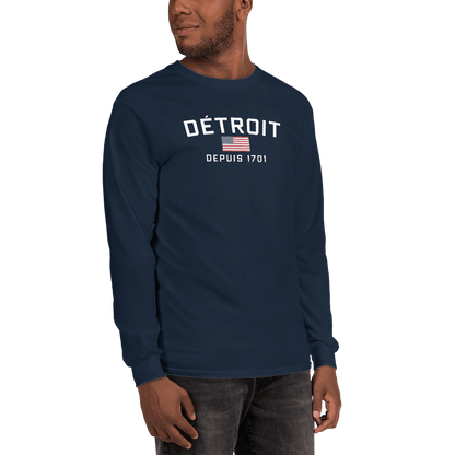 'Détroit Depuis 1701' T-Shirt | Unisex Long Sleeve - Circumspice Michigan