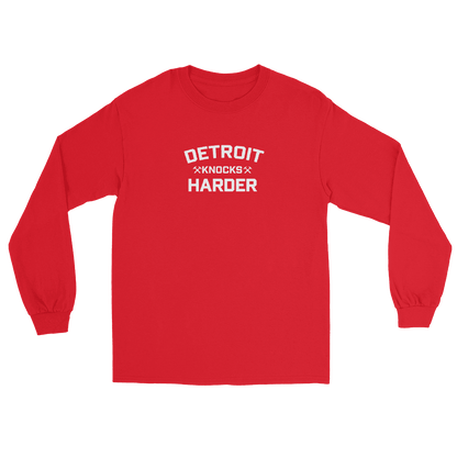 'Detroit Knocks Harder' T-Shirt | Unisex Long Sleeve - Circumspice Michigan