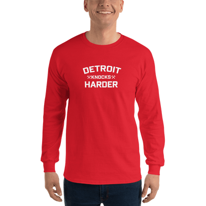 'Detroit Knocks Harder' T-Shirt | Unisex Long Sleeve - Circumspice Michigan