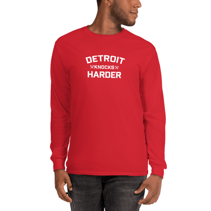 'Detroit Knocks Harder' T-Shirt | Unisex Long Sleeve - Circumspice Michigan