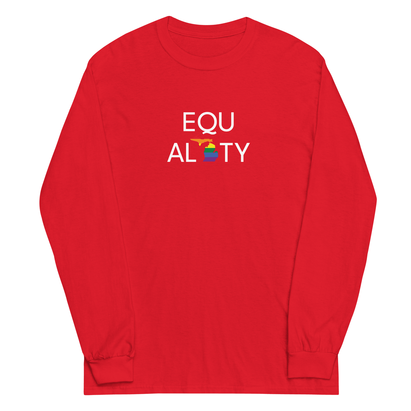 Michigan 'Equality' T-Shirt (LGBTQ Pride Colors) | Unisex Long Sleeve - Circumspice Michigan