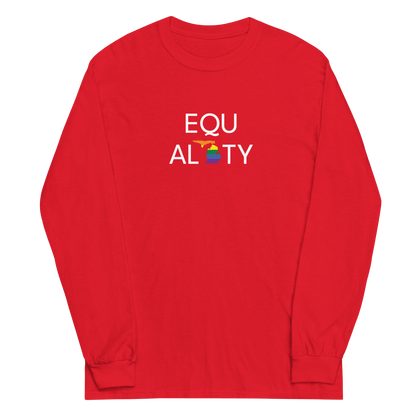 Michigan 'Equality' T-Shirt (LGBTQ Pride Colors) | Unisex Long Sleeve - Circumspice Michigan