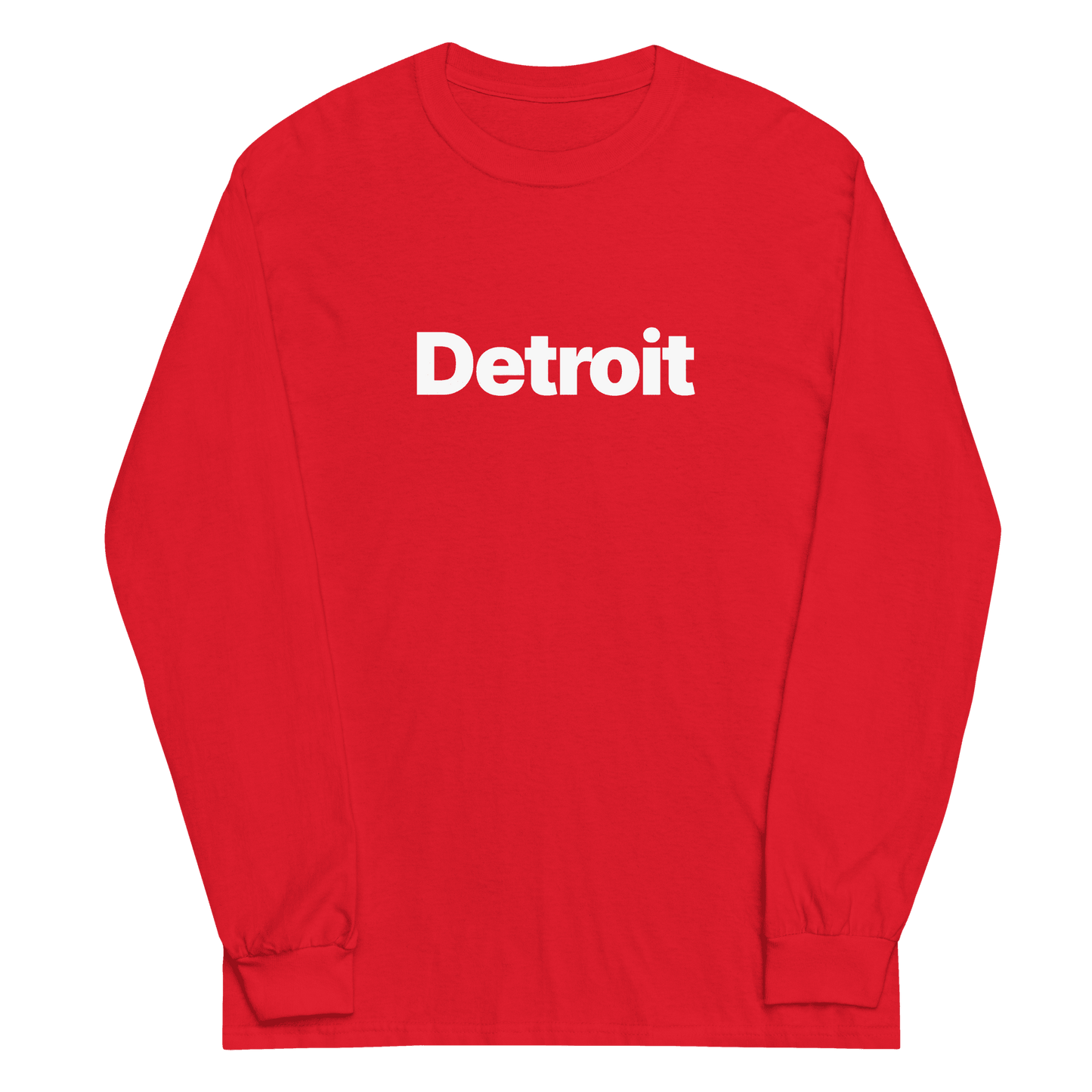 'Detroit' T-Shirt (Swiss Sans Font) | Unisex Long Sleeve - Circumspice Michigan