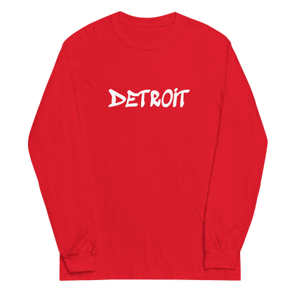 'Detroit' T-Shirt (1980s Hip Hop Font) | Unisex Long Sleeve - Circumspice Michigan