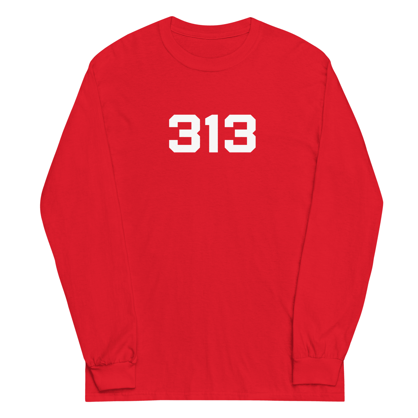 Detroit '313' T-Shirt (Athletic Font) | Unisex Long Sleeve - Circumspice Michigan