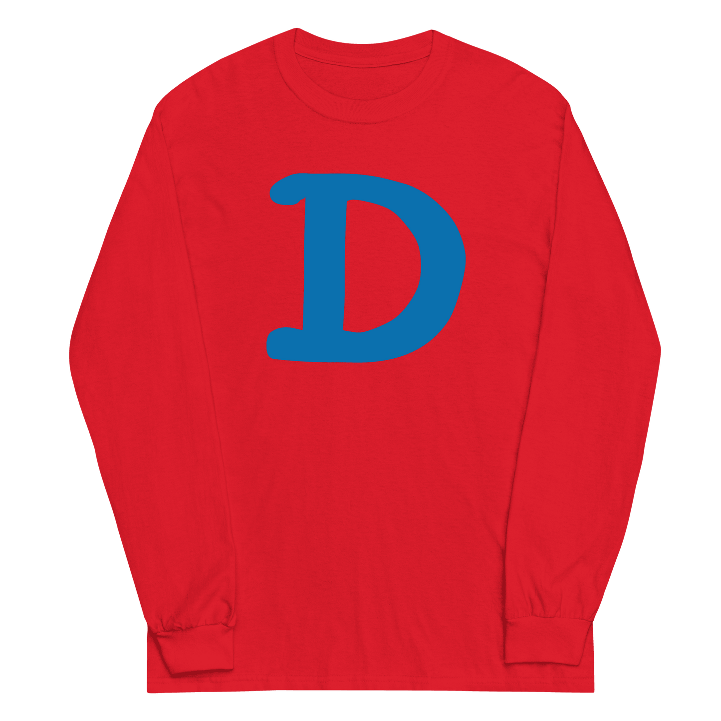 Detroit 'Old French D' T-Shirt (Azure Full Body Outline) | Unisex Long Sleeve - Circumspice Michigan