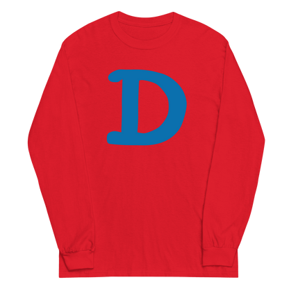 Detroit 'Old French D' T-Shirt (Azure Full Body Outline) | Unisex Long Sleeve - Circumspice Michigan