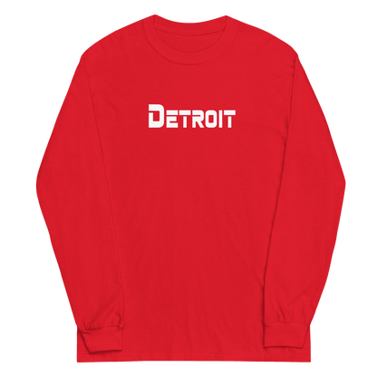 'Detroit' T-Shirt (1980s SciFi Font) | Unisex Long Sleeve - Circumspice Michigan