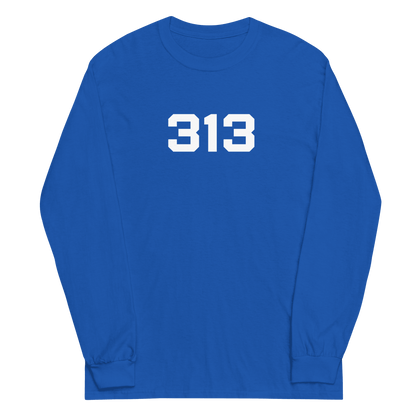 Detroit '313' T-Shirt (Athletic Font) | Unisex Long Sleeve - Circumspice Michigan