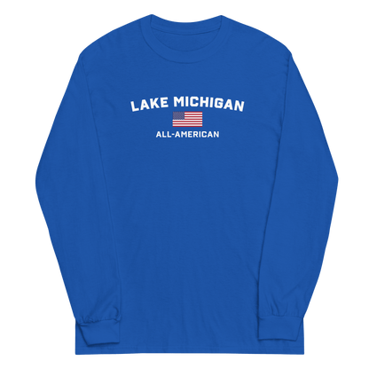 'Lake Michigan All American' T-Shirt | Unisex Long Sleeve - Circumspice Michigan